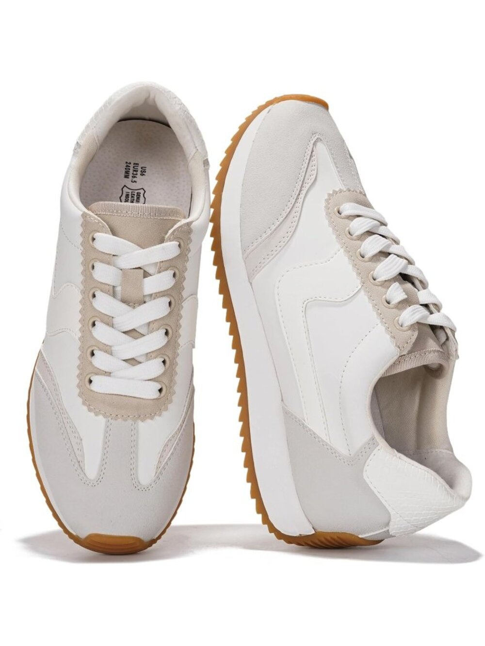 Project Cloud Women's Madison White Closed Toe Lightweight Lace Up Sneakers